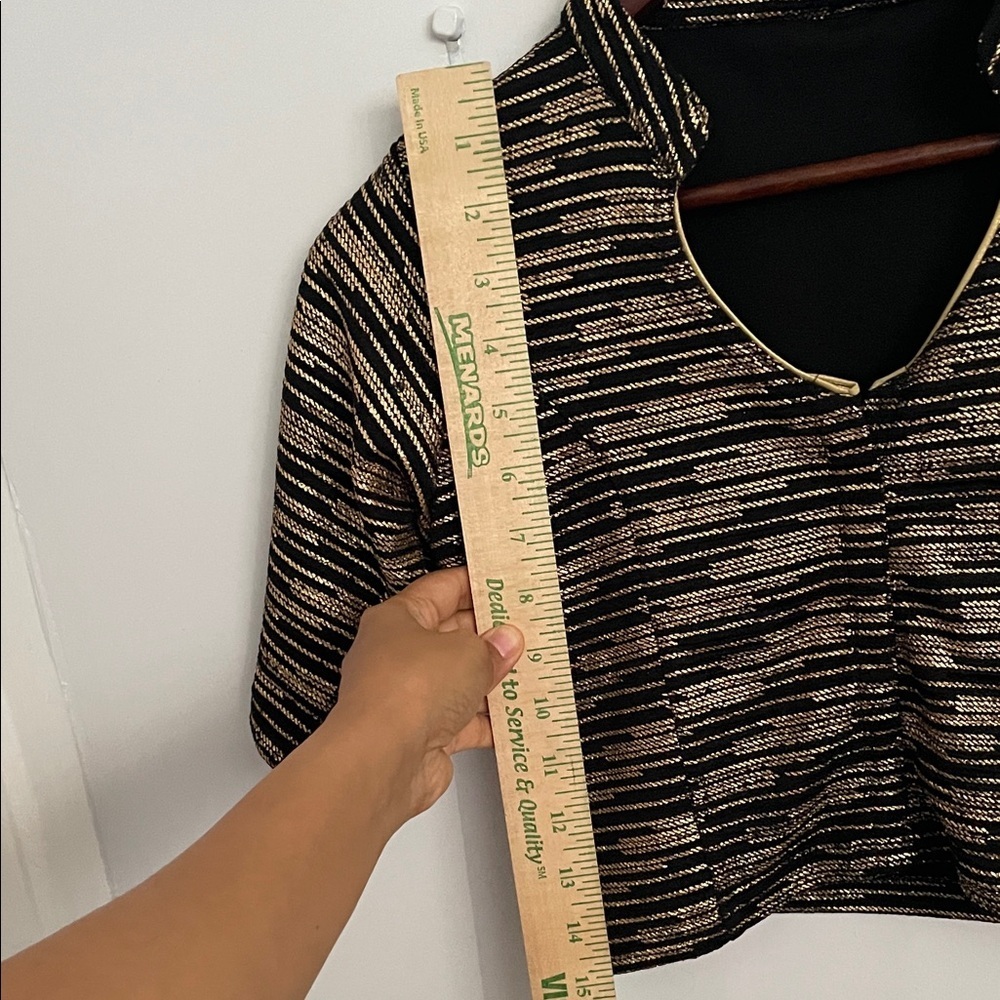Black and Gold Striped Women's Top - Picture 9 of 11